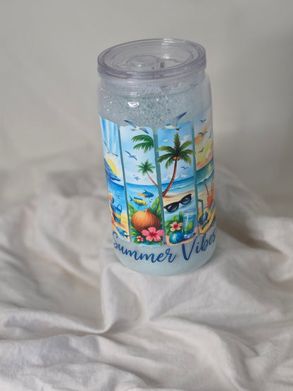 16oz Summer Vibes Snowglobe Tumbler